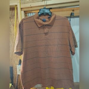 Brown Striped Polo Shirt
